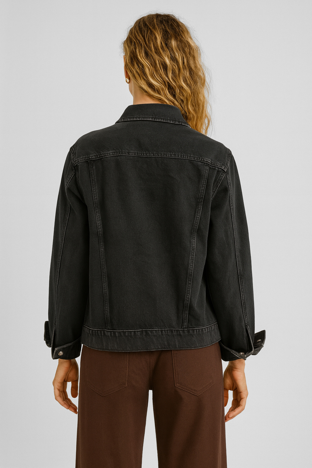 VENA  Kadın Maya Black Jean Ceket %100 Pamuk - Black - Görsel 2