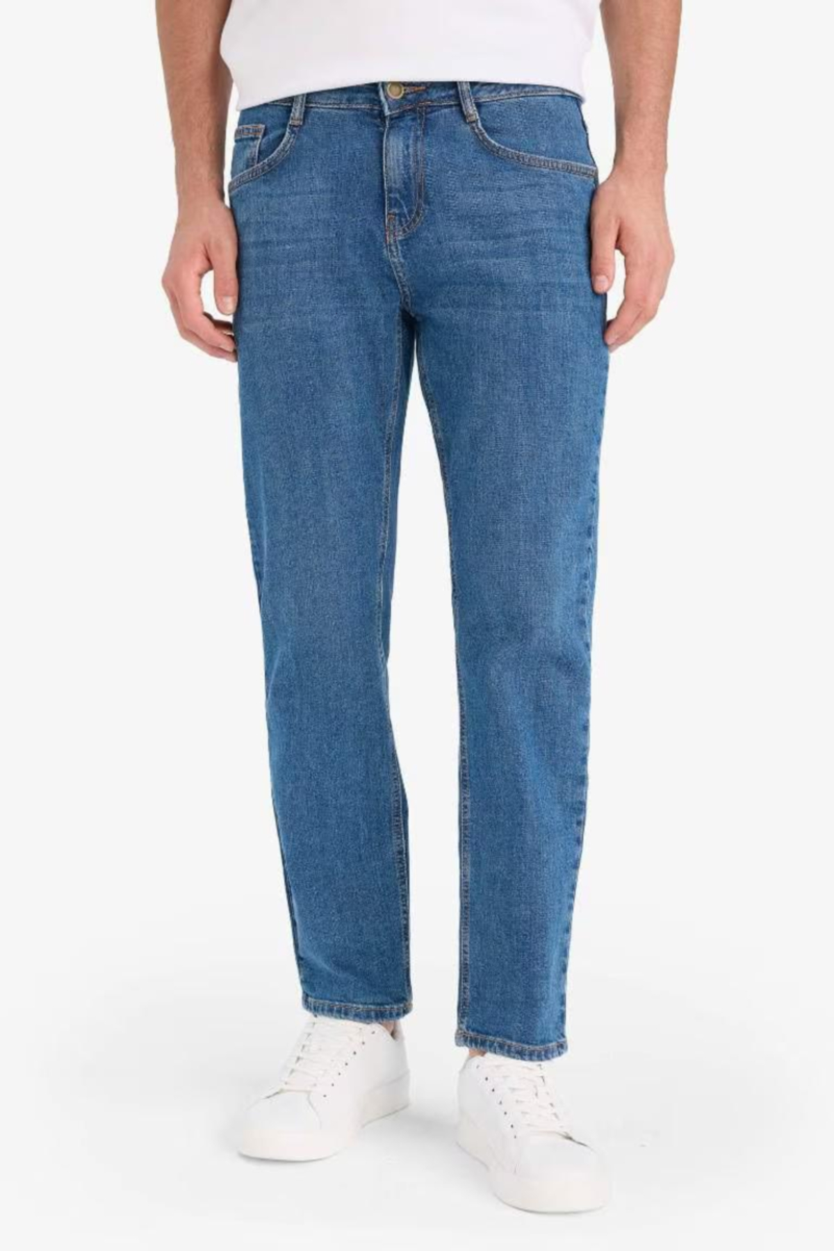 DeFacto Sergio Regular Fit Normal Bel Boru Paça Jean Pantolon A6948AX25AU görsel 4