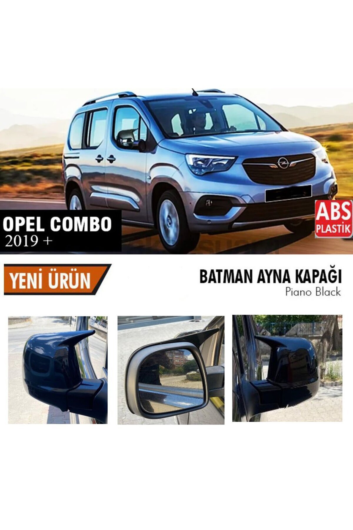 beyaztuning Opel Combo Yarasa Ayna Kapağı Batman Parlak Siyah Piano Black