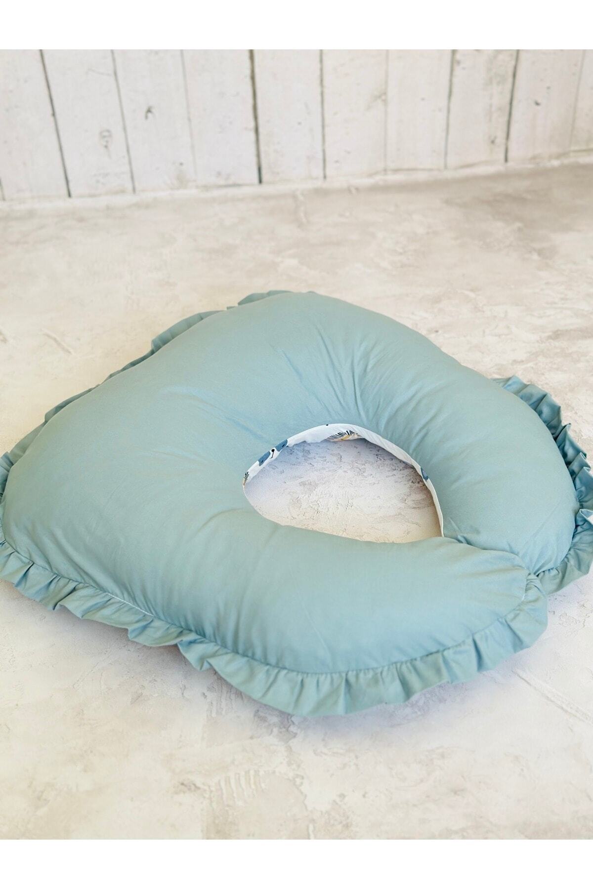 JUNİPERUS Fırfırlı Emzirme Yastığı Ve Destek Minderi Çift Taraflı %100 Pamuk Kumaş fotoğrafı 3 (önizleme)