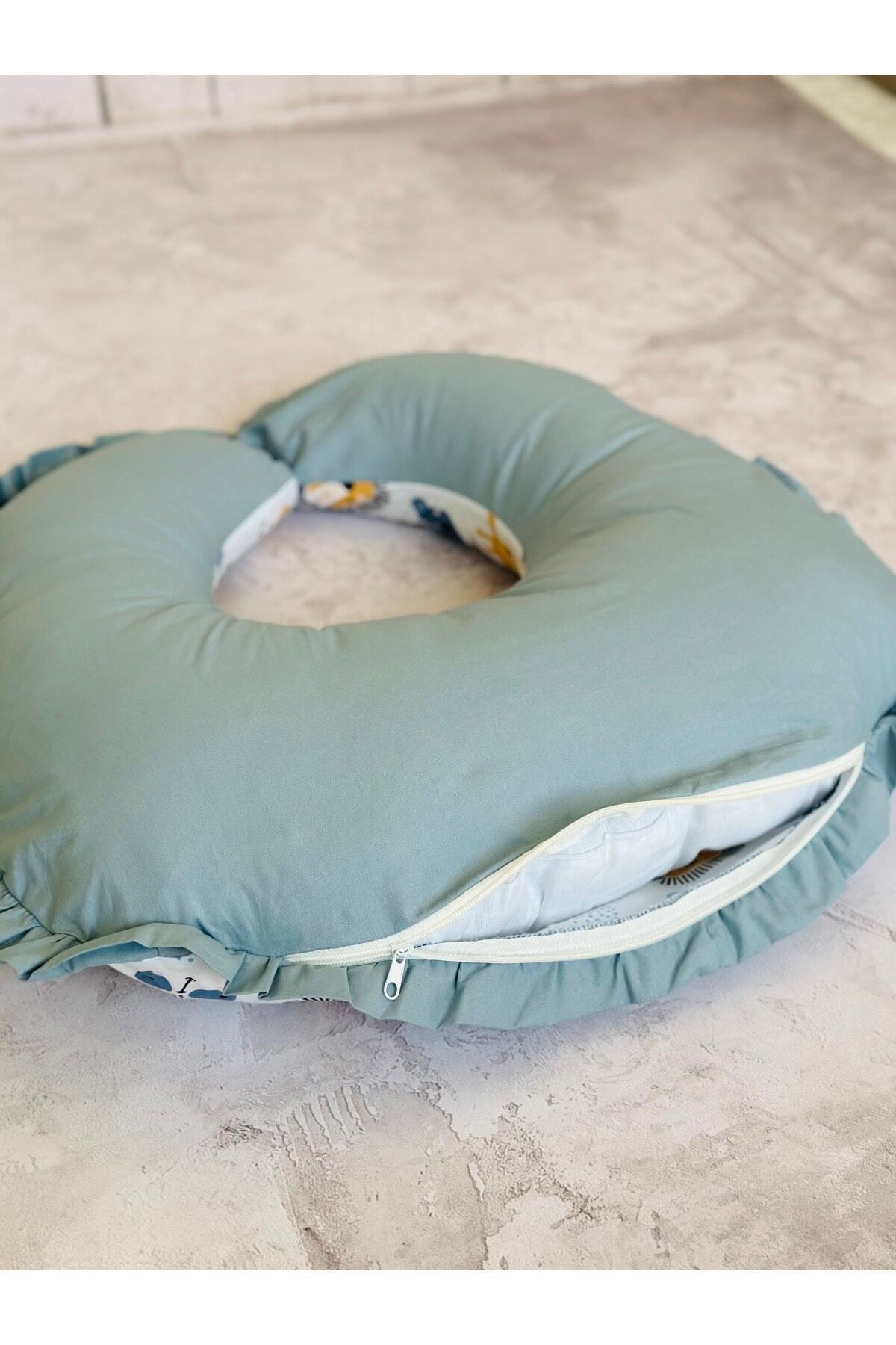 JUNİPERUS Fırfırlı Emzirme Yastığı Ve Destek Minderi Çift Taraflı %100 Pamuk Kumaş fotoğrafı 4 (önizleme)