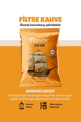 Flavor Drink Filtre Kahve Flavor Modern Lezzet 125g Öğütülmüş Filtre Kahve