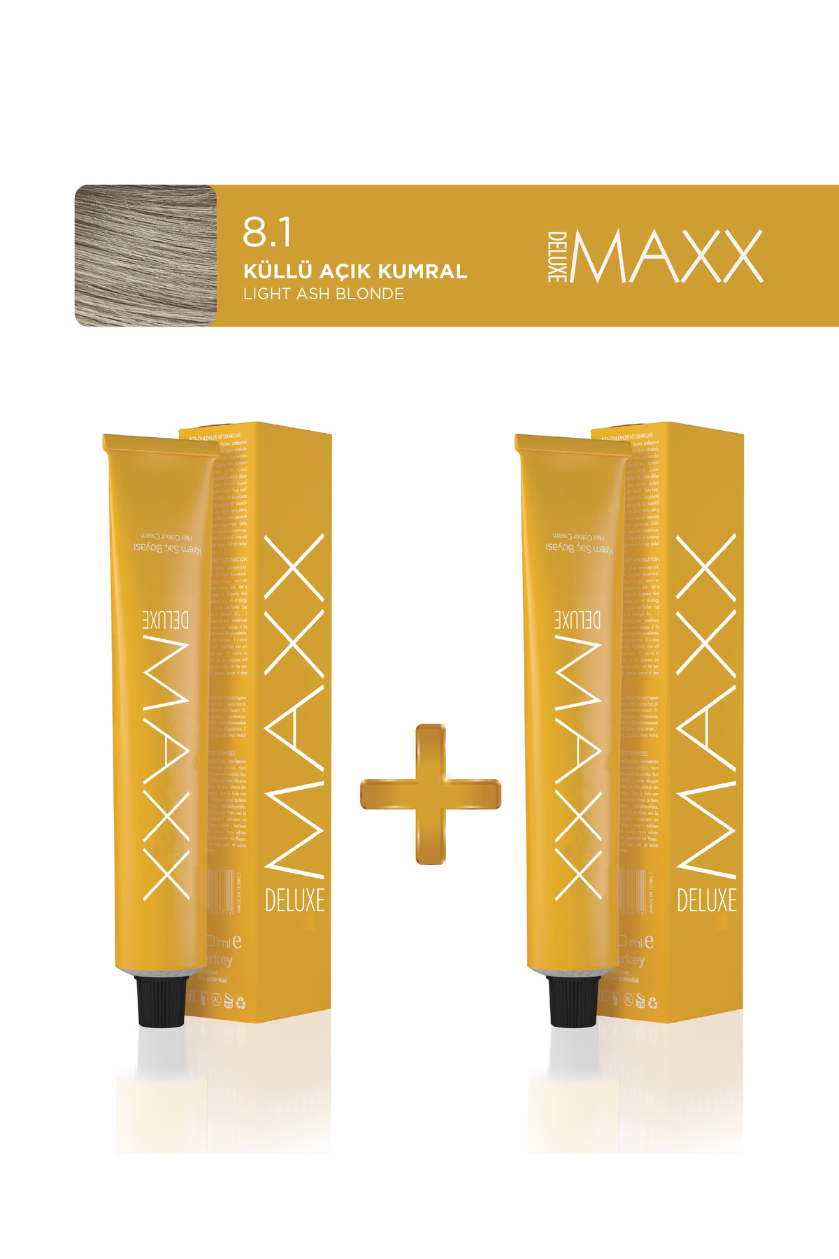 MAXX DELUXE 2'li Tüp Saç Boyası 60 ml 8.1 Küllü Açık Kumral — نارنجی 152.02M.015A