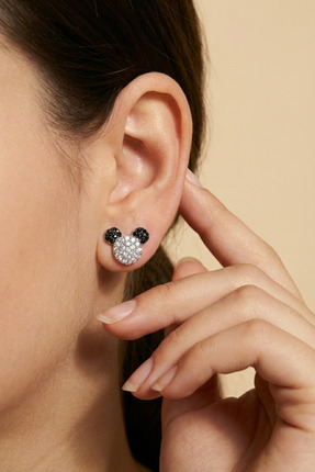 Parmas Design Kız Çocuk Mickey Mause 925 Ayar Gümüş Küpe