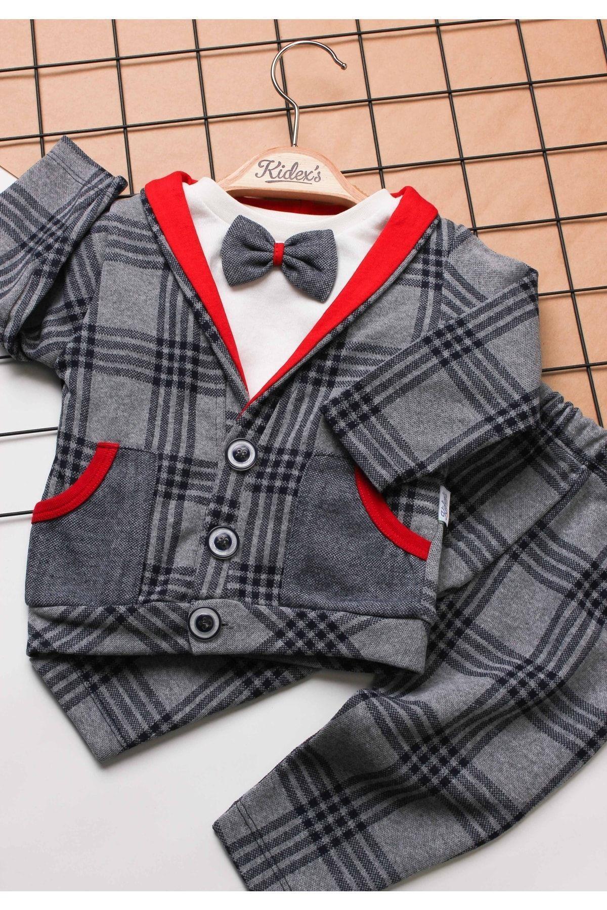 Kidex’s Baby Ekose Bebek 3’lü Takım Pamuklu fotoğrafı 4 (önizleme)