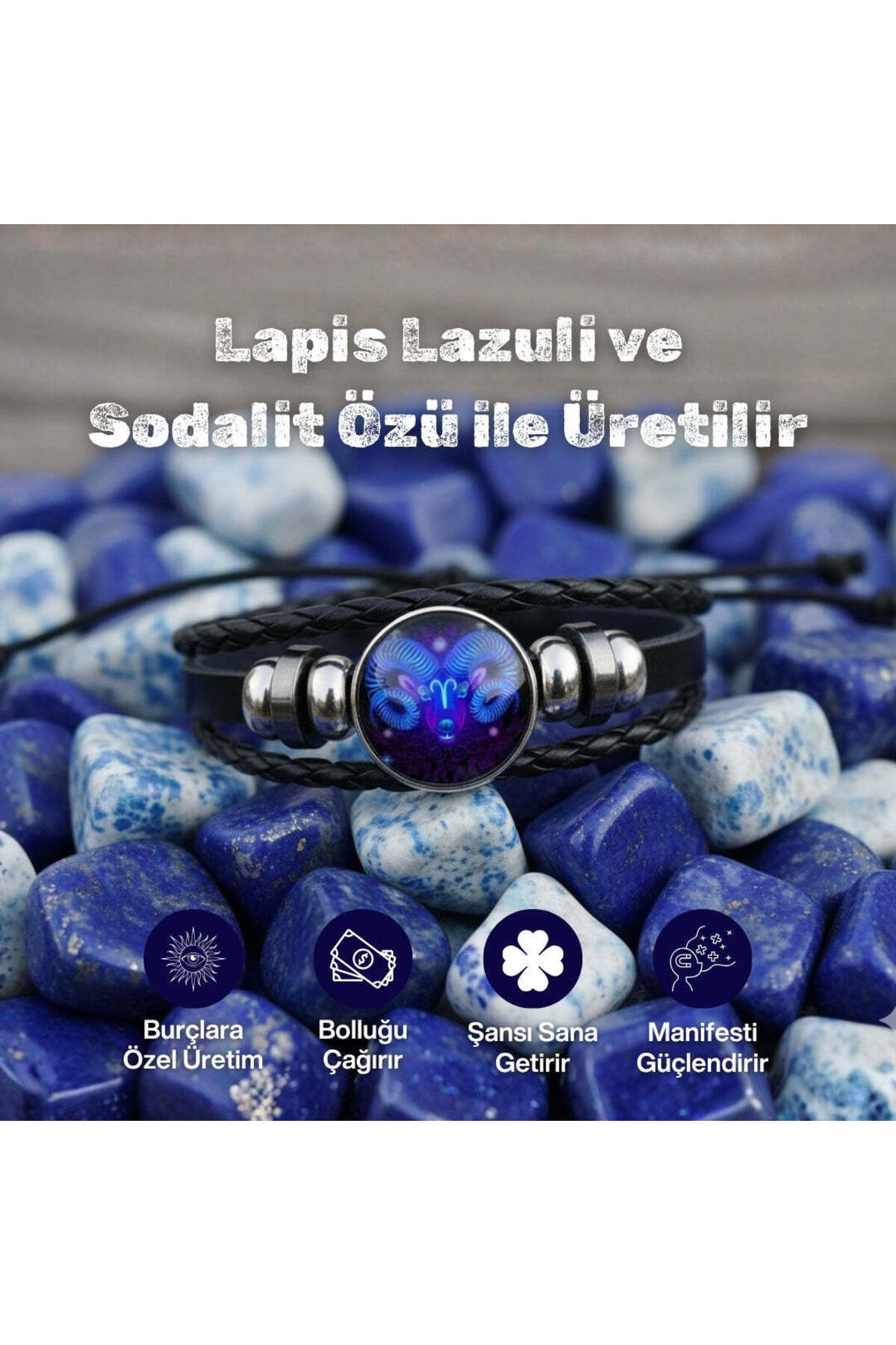 wellife pro YENGEÇ Ruh Bilekliği El Yapımı Ayarlı On İki Burç Deri Bileklik Kadınlar ve Erkekler için manifest görsel 2