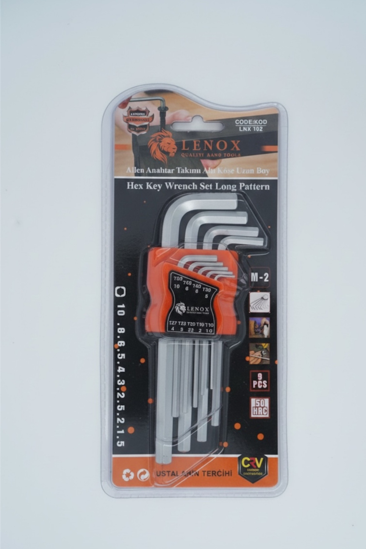 Lenox Tools Alyan Anahtar Seti 180 mm Düz Uçlu Allen Anahtar