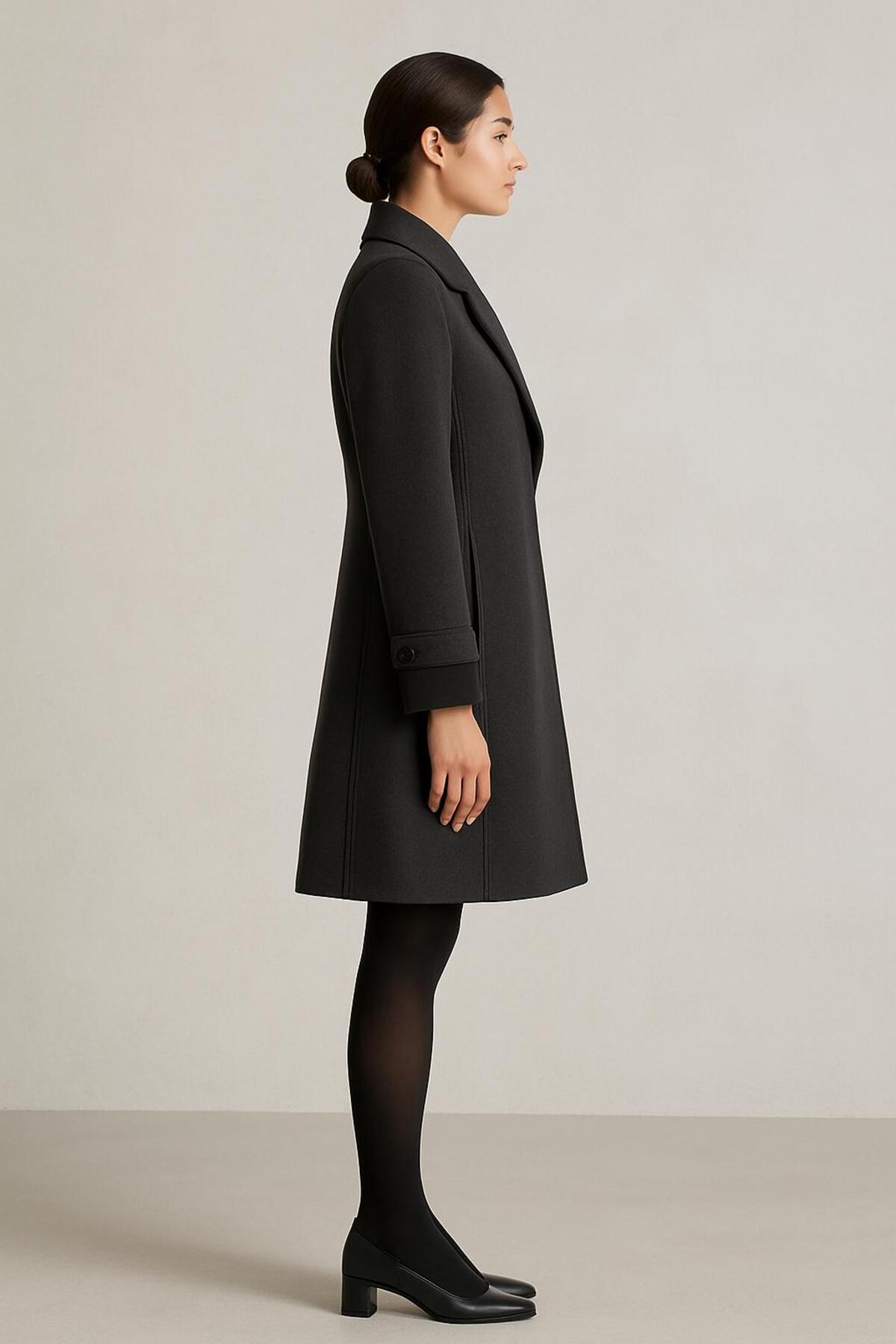 Ekol  Düğma Kapama Midi Boy Palto - Görsel 2