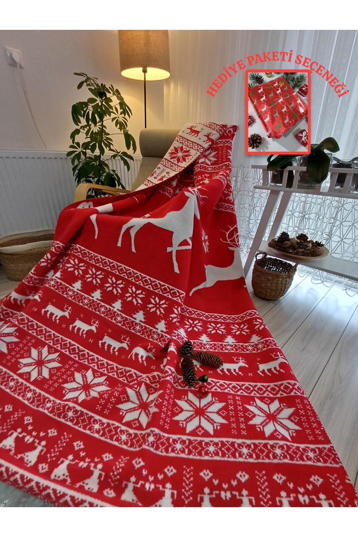 Christmas Blanket Red-White Single Cotton Blanket Valentine's Day Gift