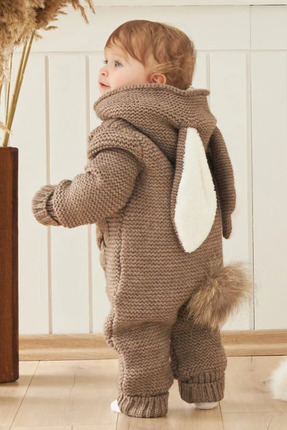 Babymio Tavşanlı Triko Tulum