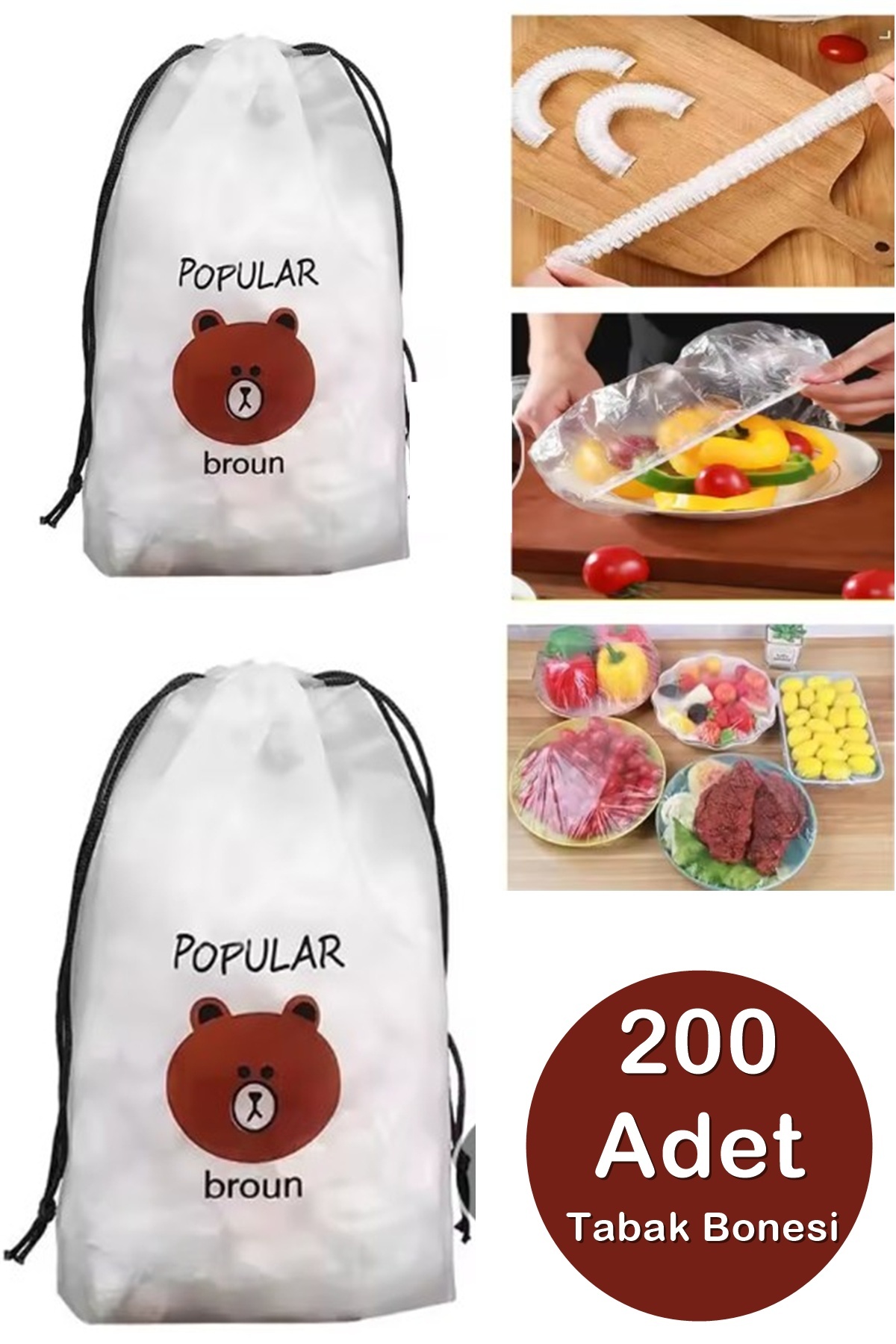 Kitchen Beauty 200 Adet Pratik Tazeliği Koruyan Tencere Ve Tabak Bonesi | Çok Amaçlı Kapak Gıda Bonesi - Fiyatı, Yorumları