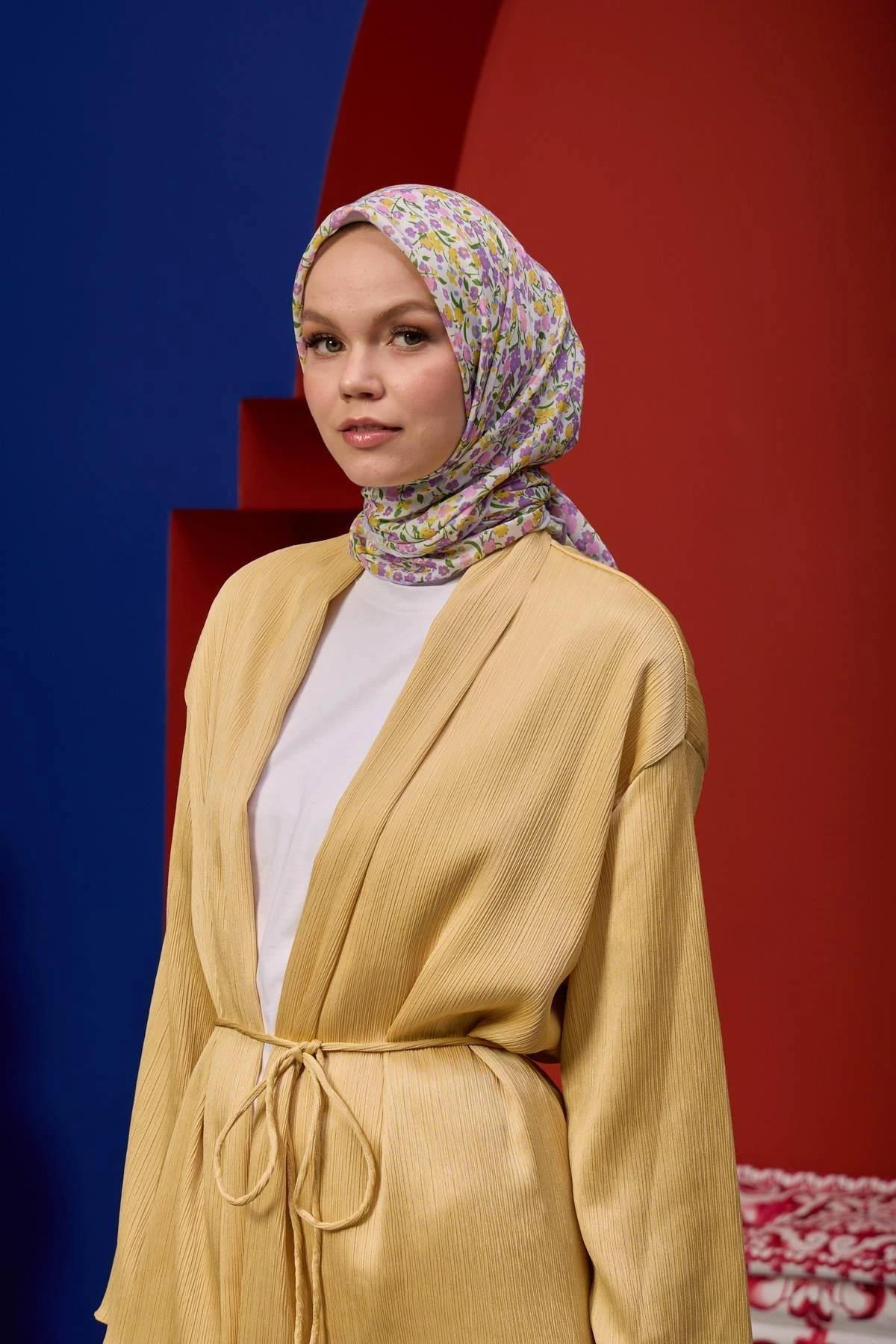 Marrakech Collection Soft Scarf Light Purple Mustard1193-01