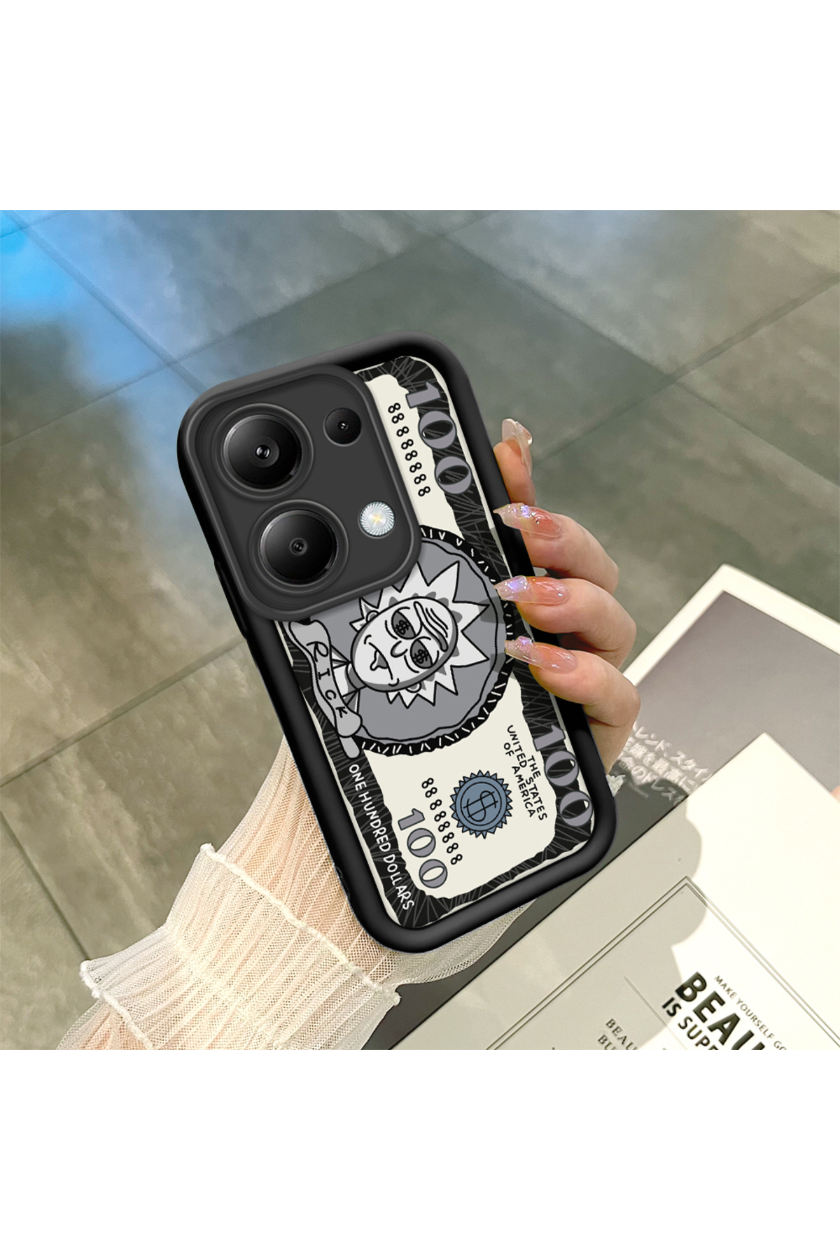 Xiaomi Redmi Note 13 Pro 4G Compatible Black Silicone Fun Pattern Shock Absorber Phone Case