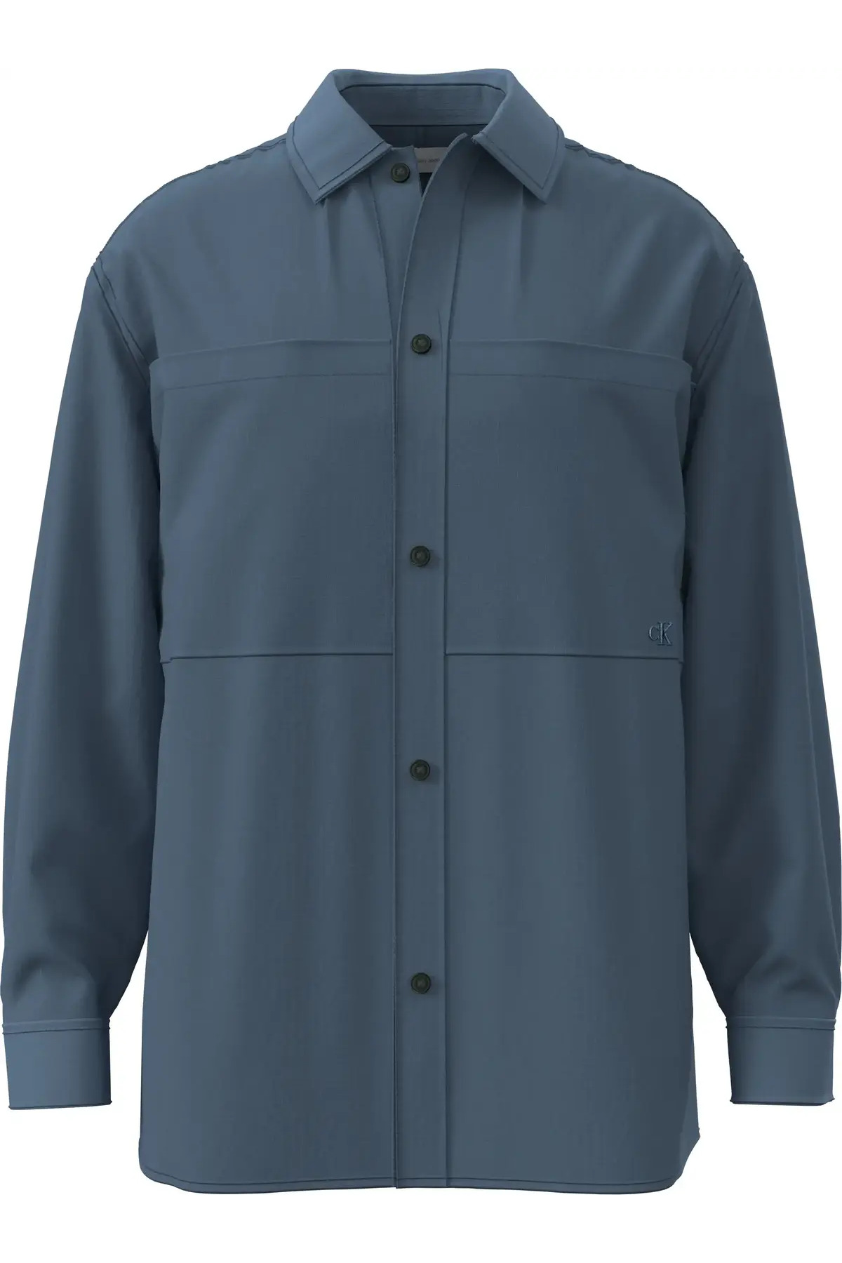 کلوین کلاین تی‌شرت مردانه آبی LS RIPSTOP RELAXED SHIRT