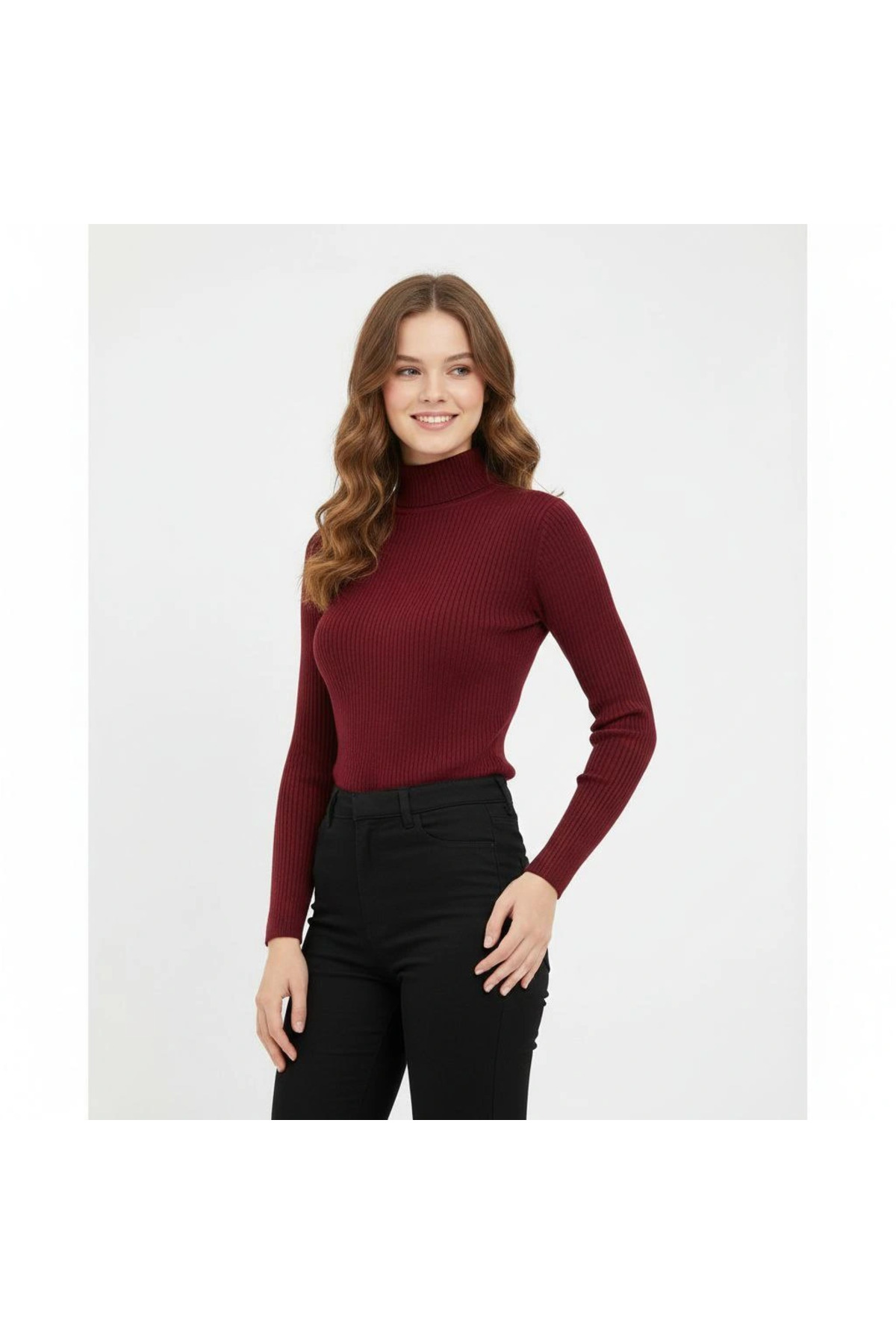 pilelistore Tam Boğazlı Fitilli Likrali Koşkorse Badi - Bordo fotoğrafı 2 (önizleme)