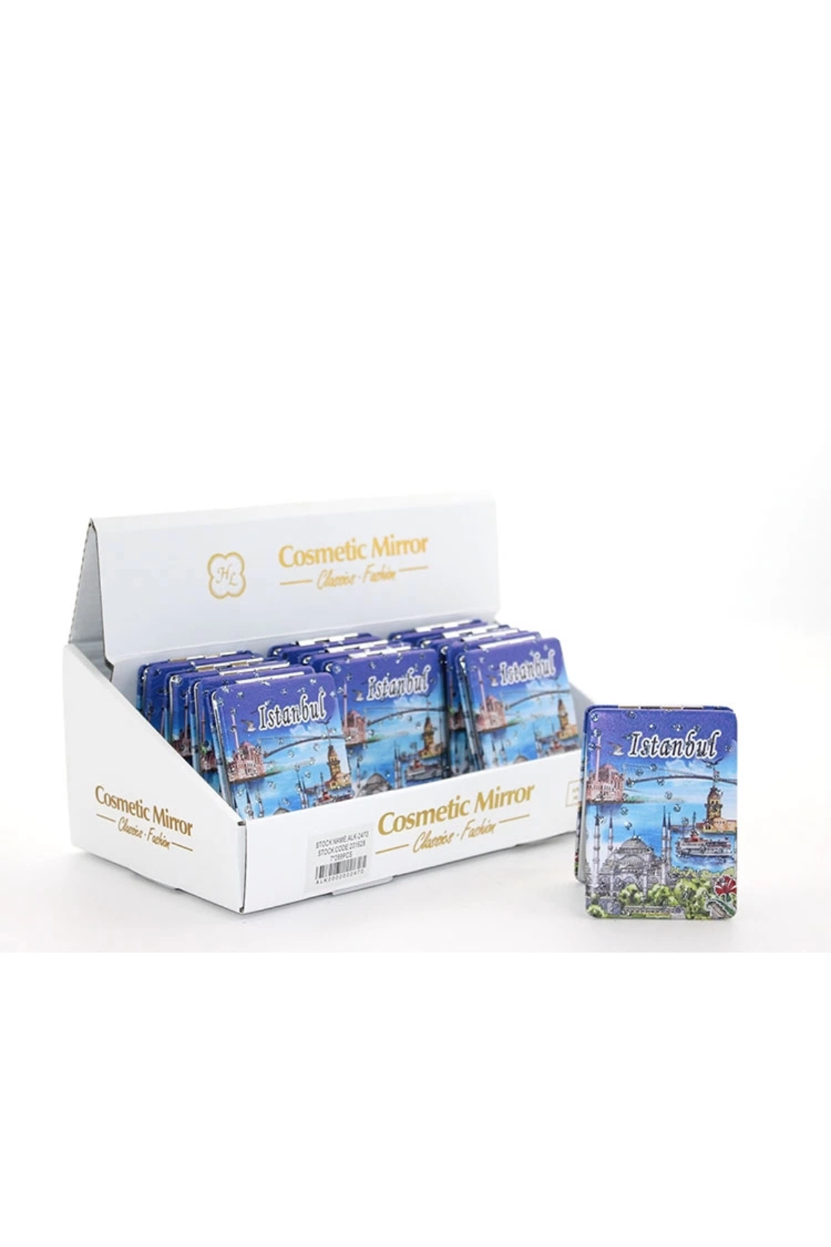 NARUE Taşlı İstanbul Tasarımı El Aynası İnce Alk2470a