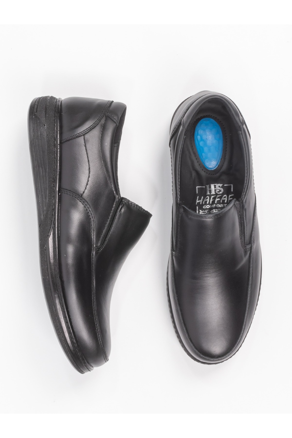 Black Vein  Erkek Siyah Bağcıksız Rahat Günlük Ayakkabı – Ortopedik Taban - Görsel 8