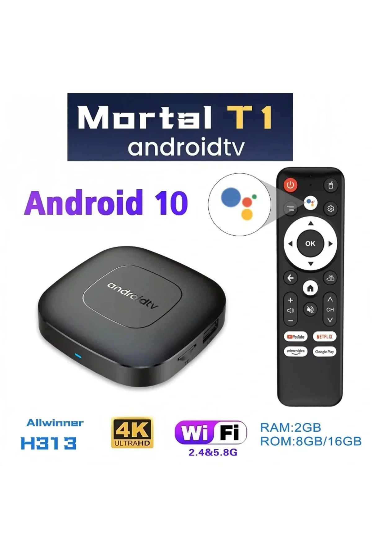Home Mortal T1.Android Tv Box 2gb Ram -16 gb Hafıza Android 12 Tvbox (4835)