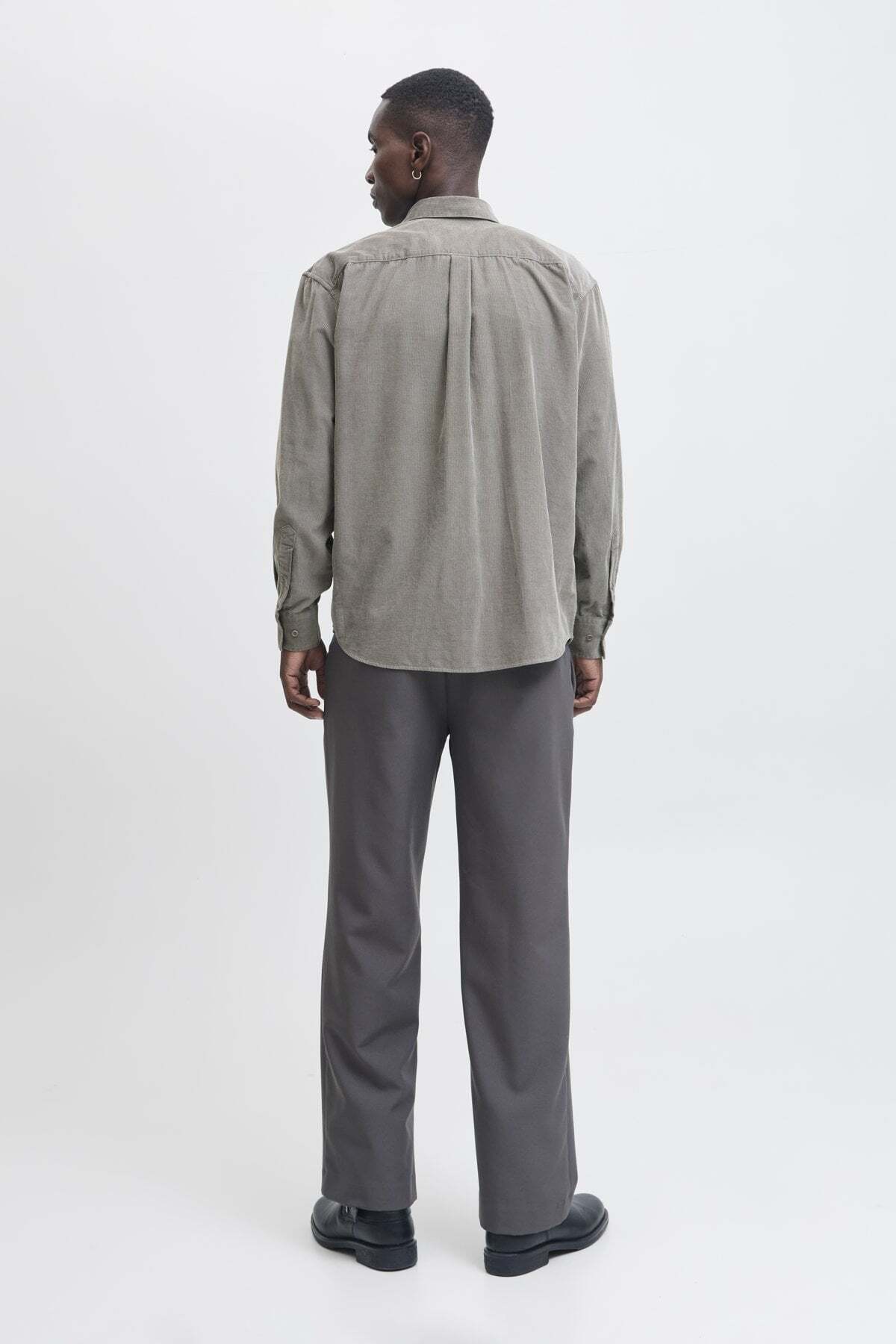 پیراهن مردانه آستین بلند | جک اند جونز Jack & Jones 12282351Gray Flann - تصویر 4