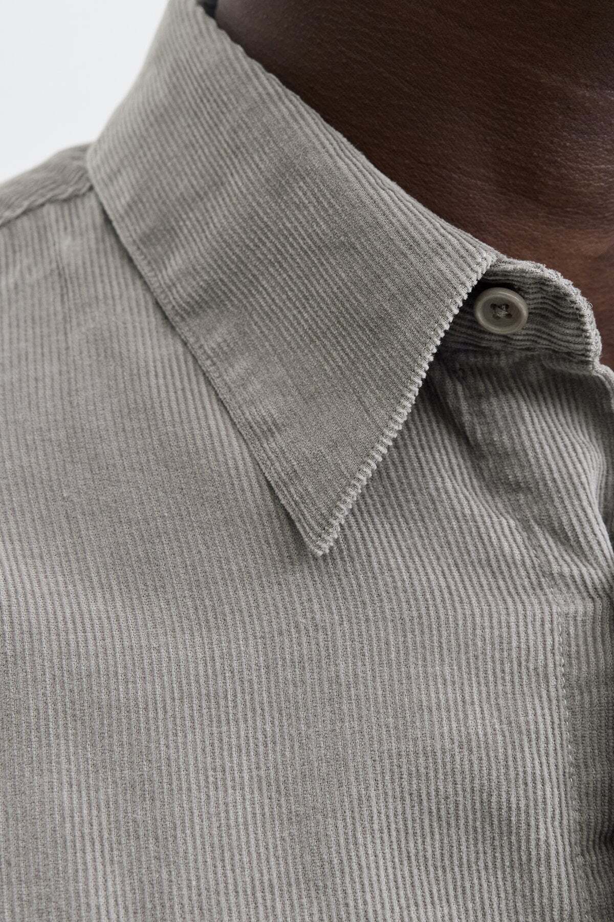 پیراهن مردانه آستین بلند | جک اند جونز Jack & Jones 12282351Gray Flann - تصویر 6