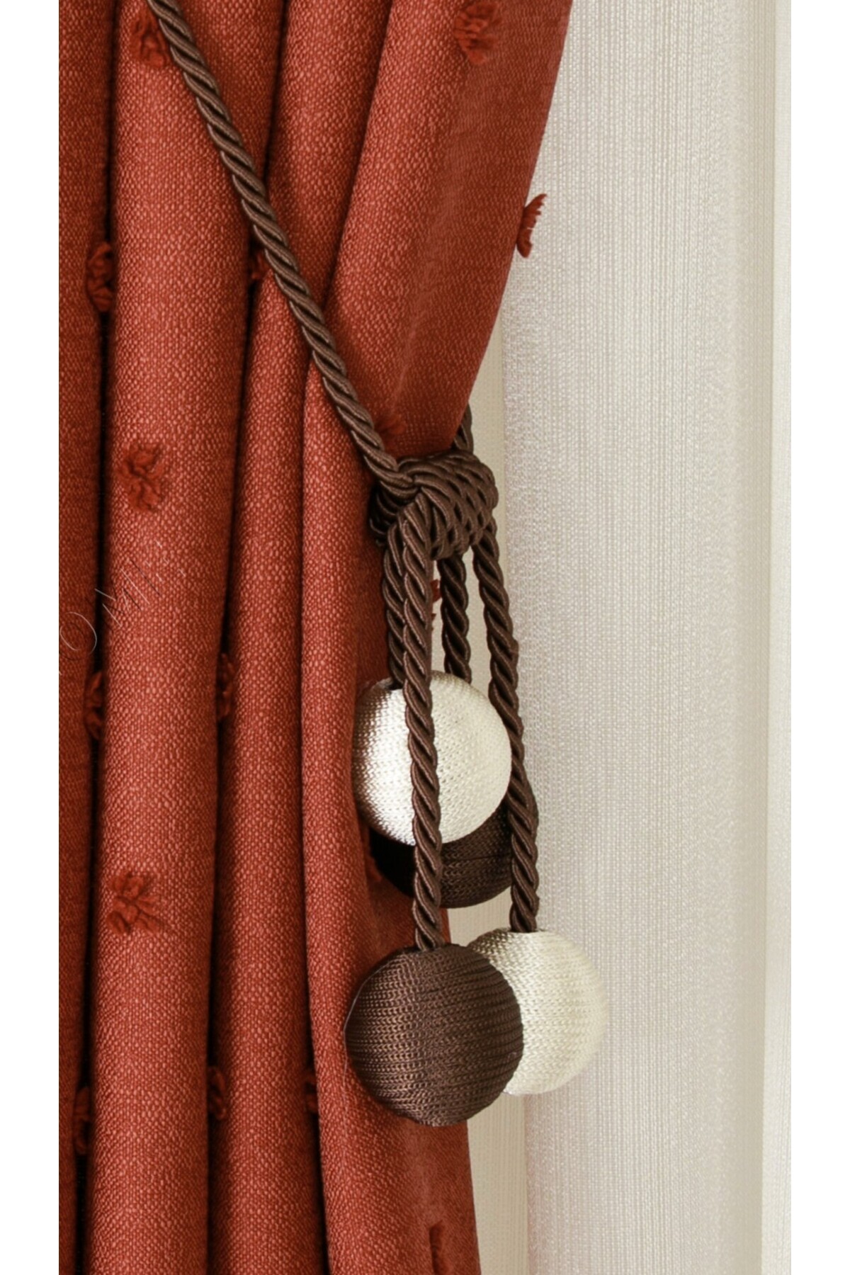 Luxury 4-Ball Rope Winding Ceiling Hanging Collecting Curtain Accessory (Braçol)