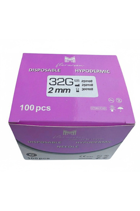 Floraison Medikal 32G x 2MM Mezoterapi Enjektör Ucu 1 kutu 100 Adet