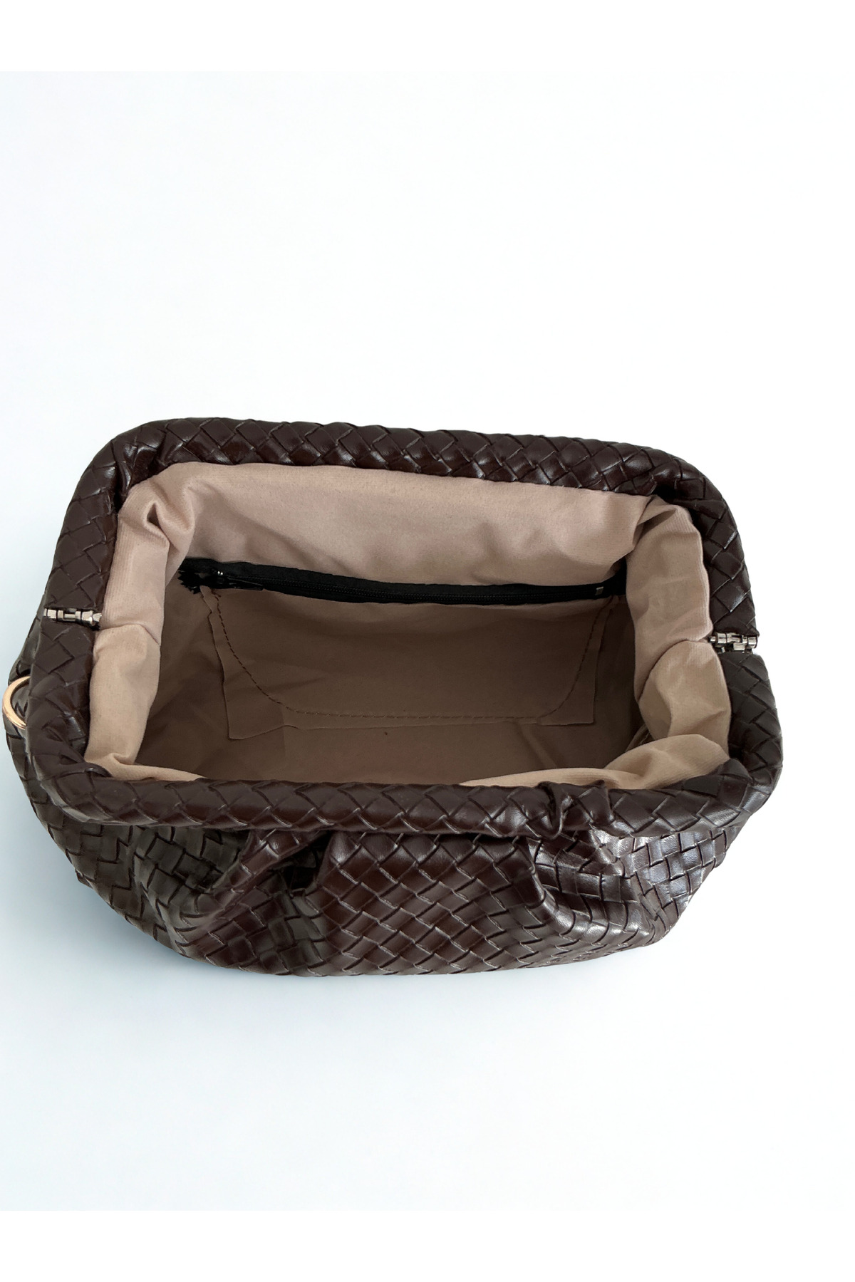 yako Valerina Örgü Dokulu Clutch Çanta, Çapraz Askılı Kadın Omuz Çantası (23×38×10 cm) görsel 8