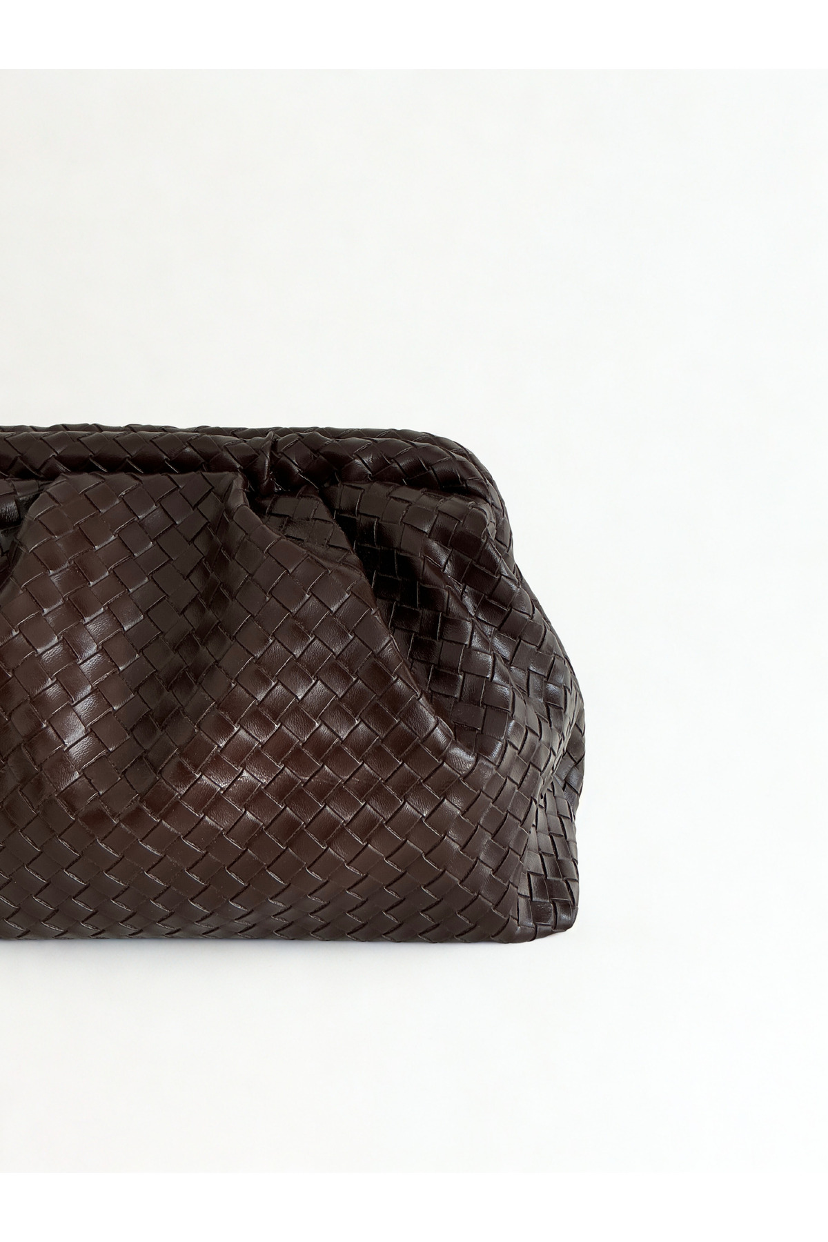 yako Valerina Örgü Dokulu Clutch Çanta, Çapraz Askılı Kadın Omuz Çantası (23×38×10 cm) görsel 7