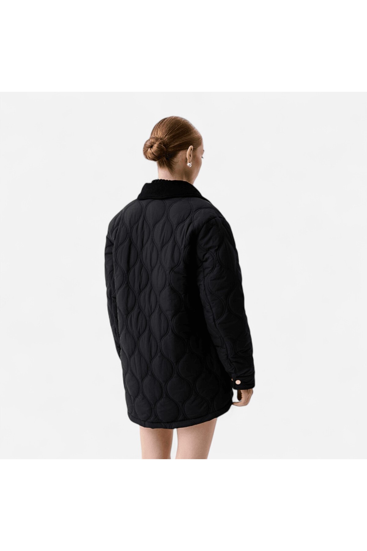Hunter  WITTON QUILTED SHACKET Kadın Siyah Mont HARW0004252-HB - Görsel 4