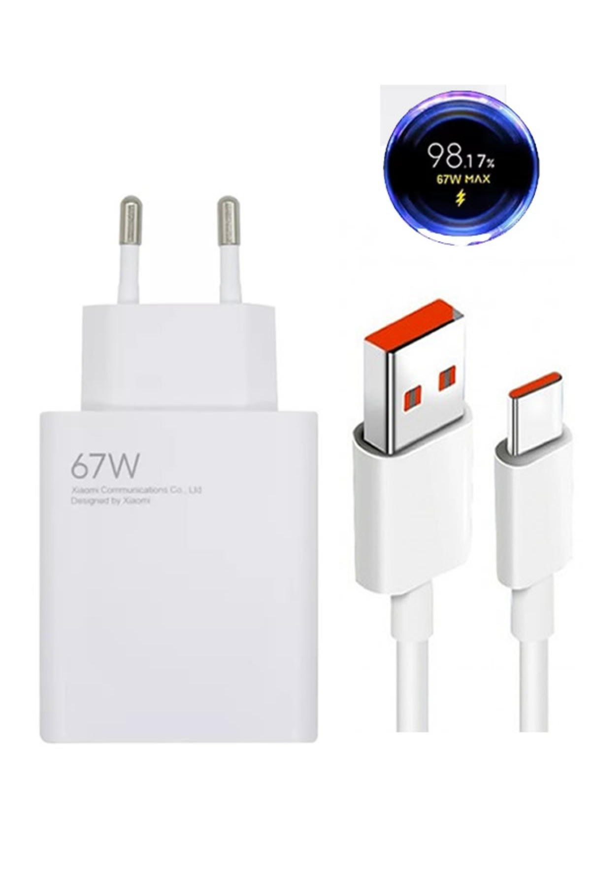 Xiaomi 67w Orijinal Hızlı Şarj Cihazı ( Adaptör + Kablo ) Set - Fiyatı