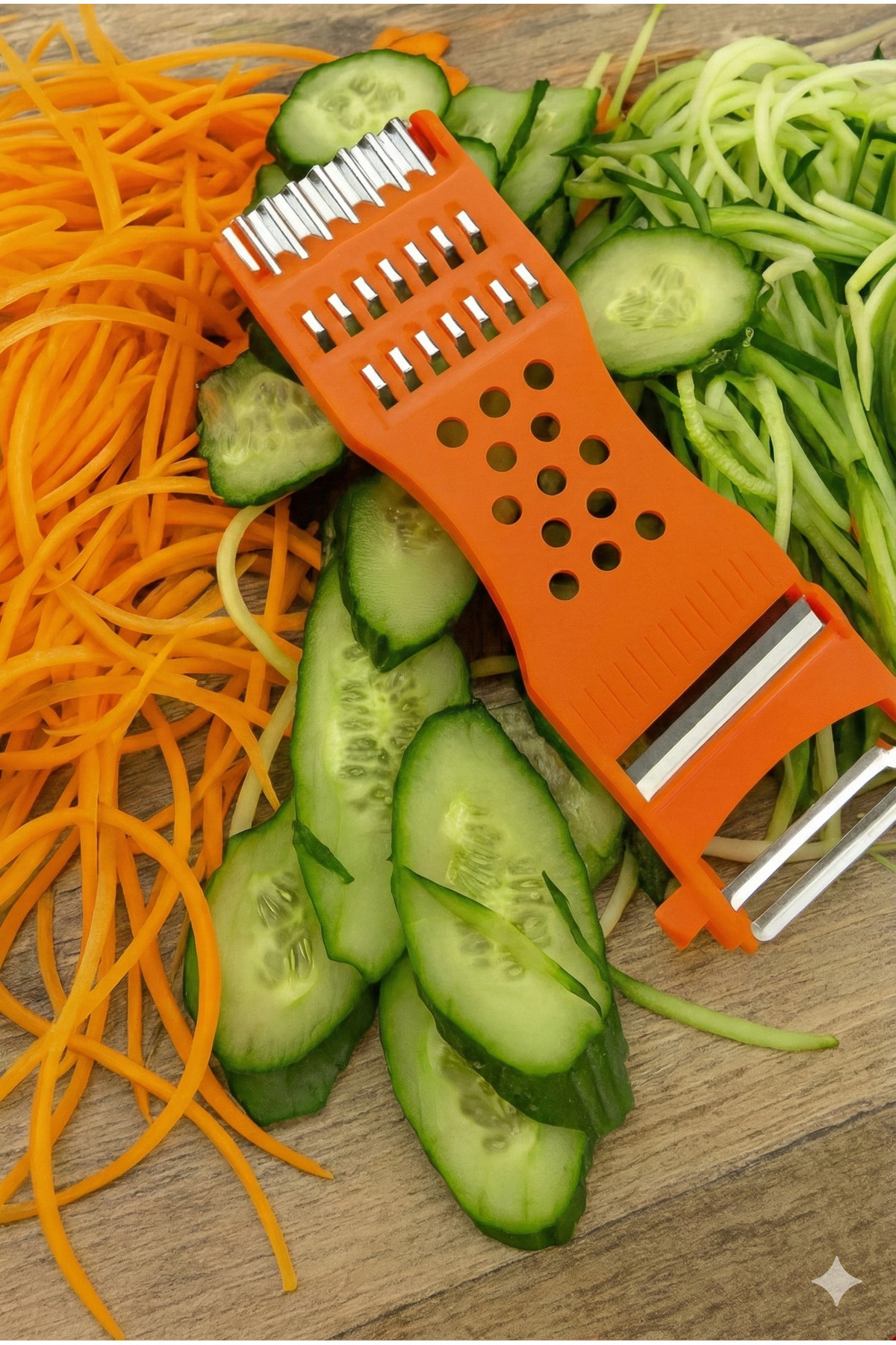 BEYZANA Çok Fonksiyonlu Sebze Doğrayıcı ve Spiral Rende – Julienne Soyacak