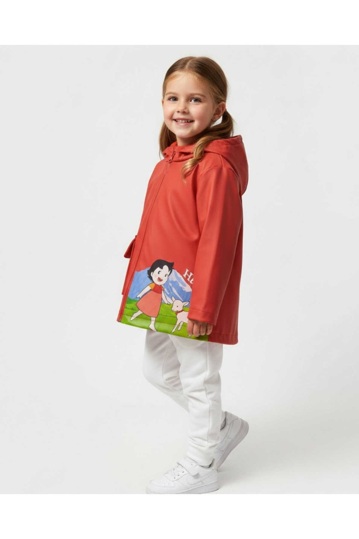 Maya And Luca Heidi Baskılı Kauçuk Su Geçirmez Pamuk Astarlı Kız Çocuk Yağmurluk fotoğrafı 2 (önizleme)