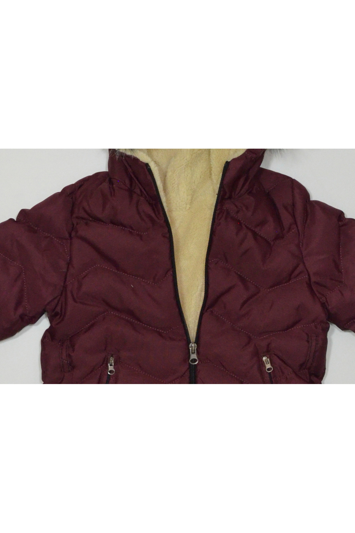 Baby Slon Kids Clup Kışlık fermuarlı kapüşonlu belden kemerli welsoft astarlı su ve rüzgar geçirmez kız bebek çocuk mont fotoğrafı 4 (önizleme)