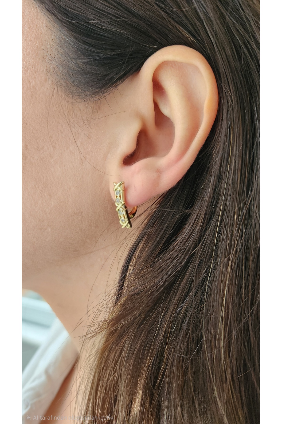 14K GOLD RENK XUPİNG KARARMAZ X KÜPE