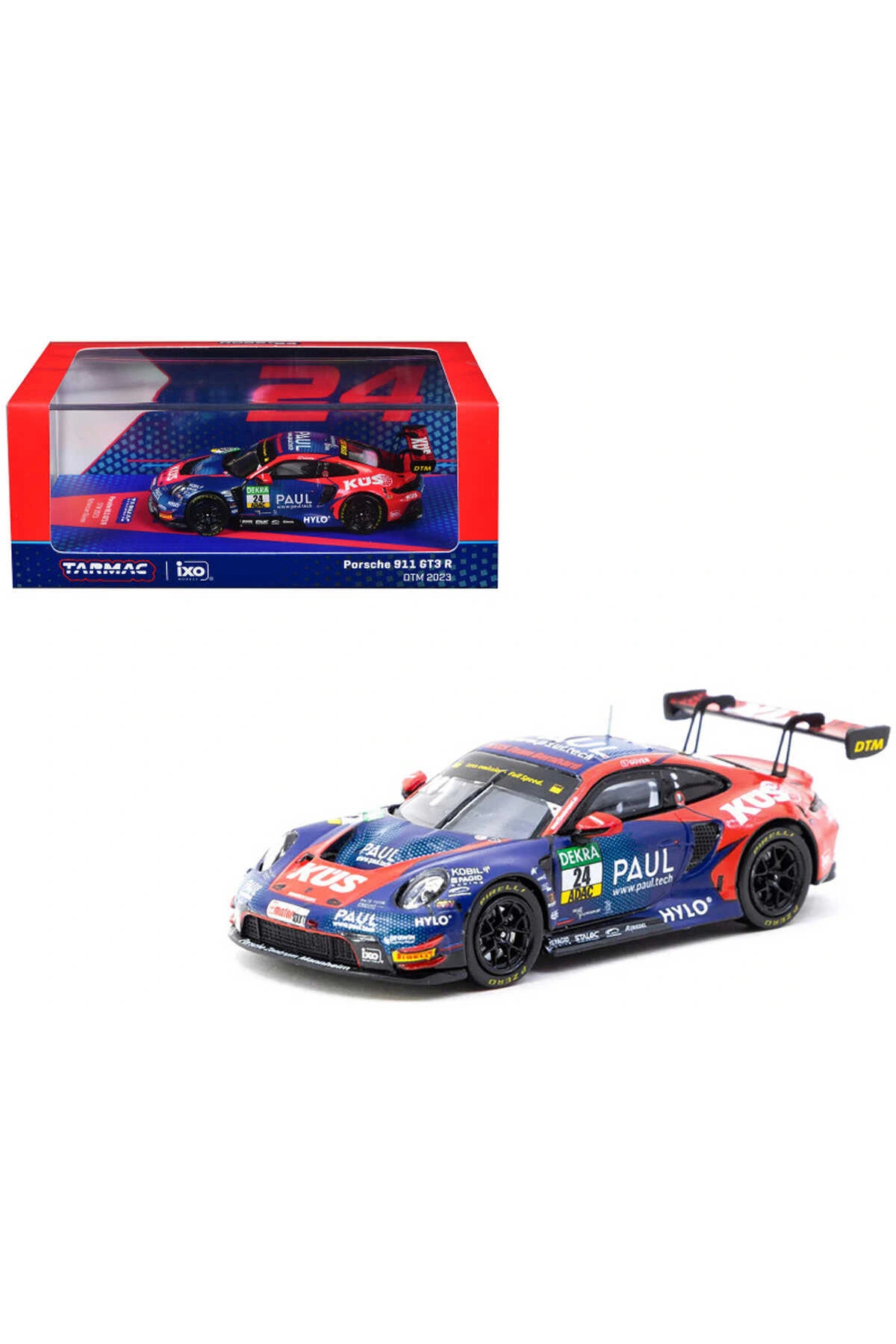 Tarmac Works X iXO Models 1/64 Porsche 911 GT3 R DTM 2023 #24