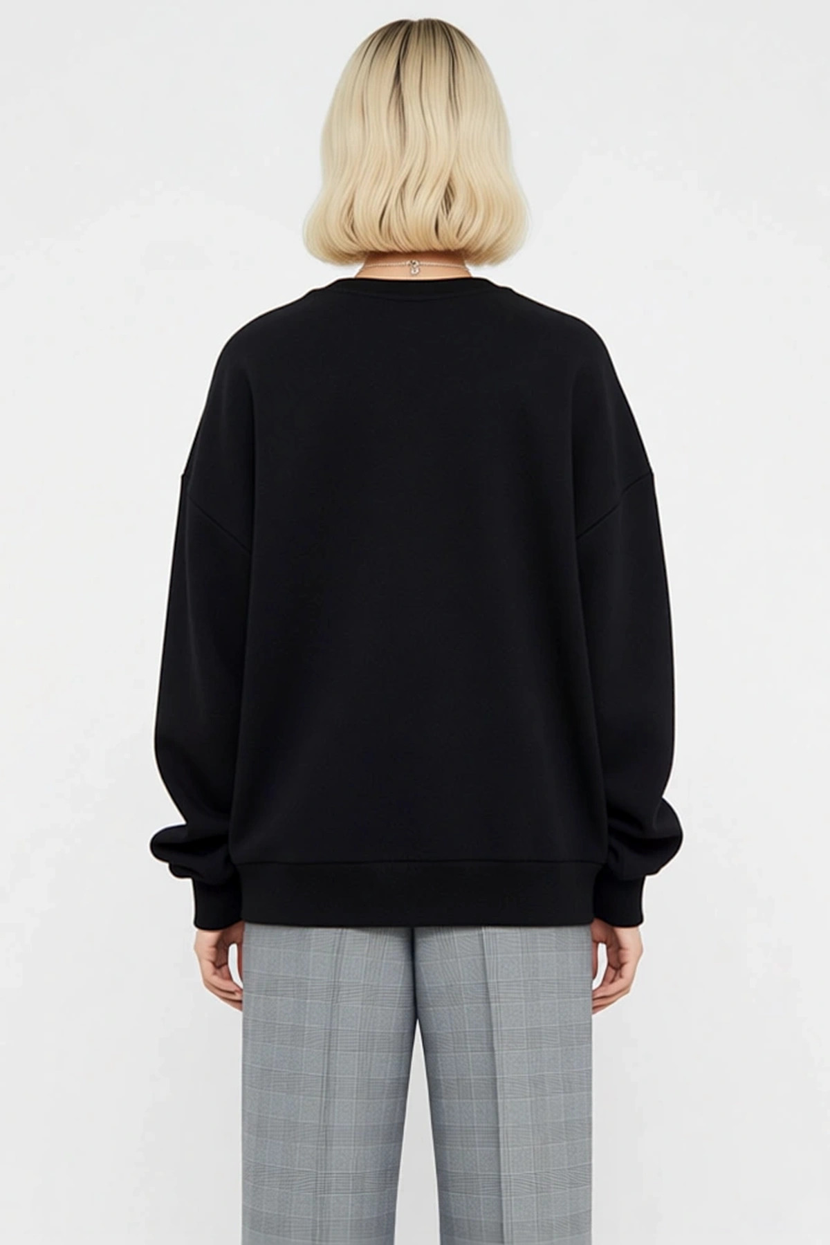 Kadın Bisiklet Yaka Düşük Kol Uzun Kollu Örme Sweatshirt Fonksiyonel Dayanıklı Kaliteli Şık