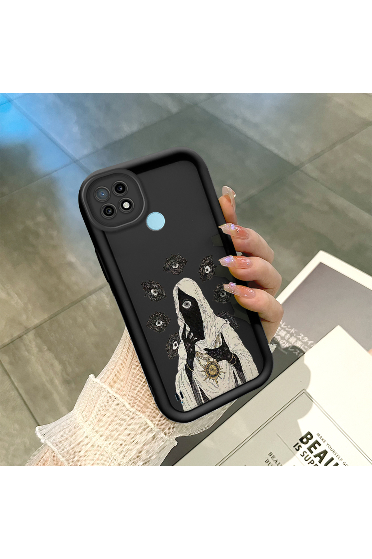 Realme C21 Compatible Black Soft Silicone Anti-fall Simple Phone Case