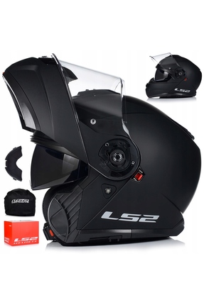 LS2 Strobe 2 Mat Siyah Çene Açılır Motosiklet Kaskı