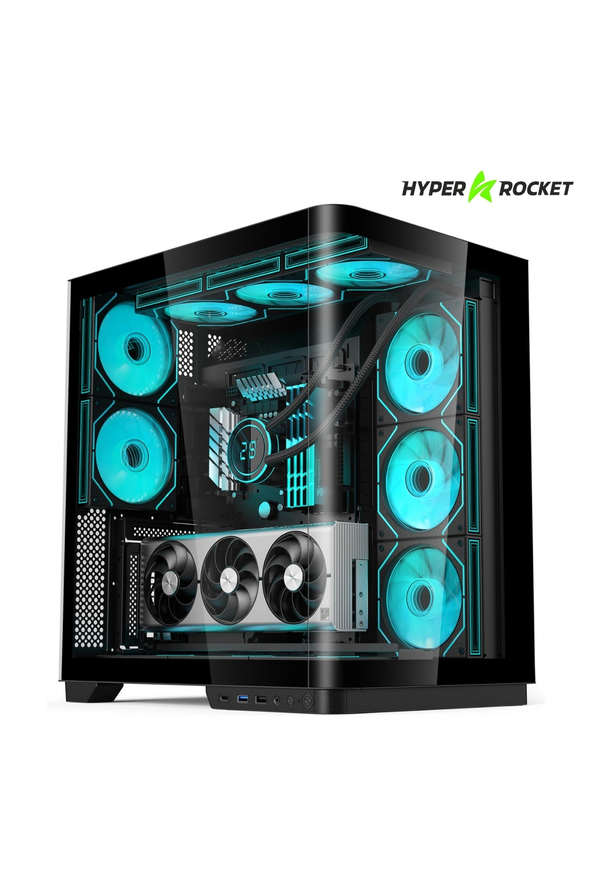Hyper Rocket V335R BLK Micro-ATX Gaming Siyah Oyuncu Kasası + 850W PSU
