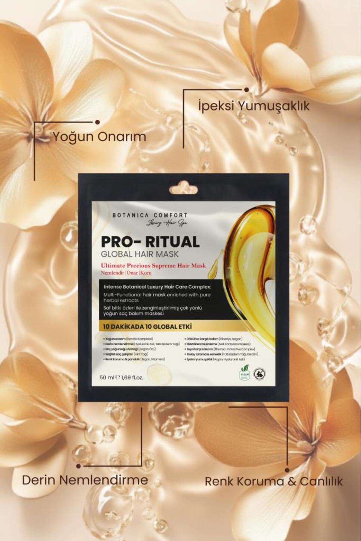 Pro-Ritual – Ultimate Precious Supreme Derin Nem ve Dökülme Karşıtı Saç Bakım Maskesi 5x50ml — BCSB4067-5 — تصویر 2 از 2