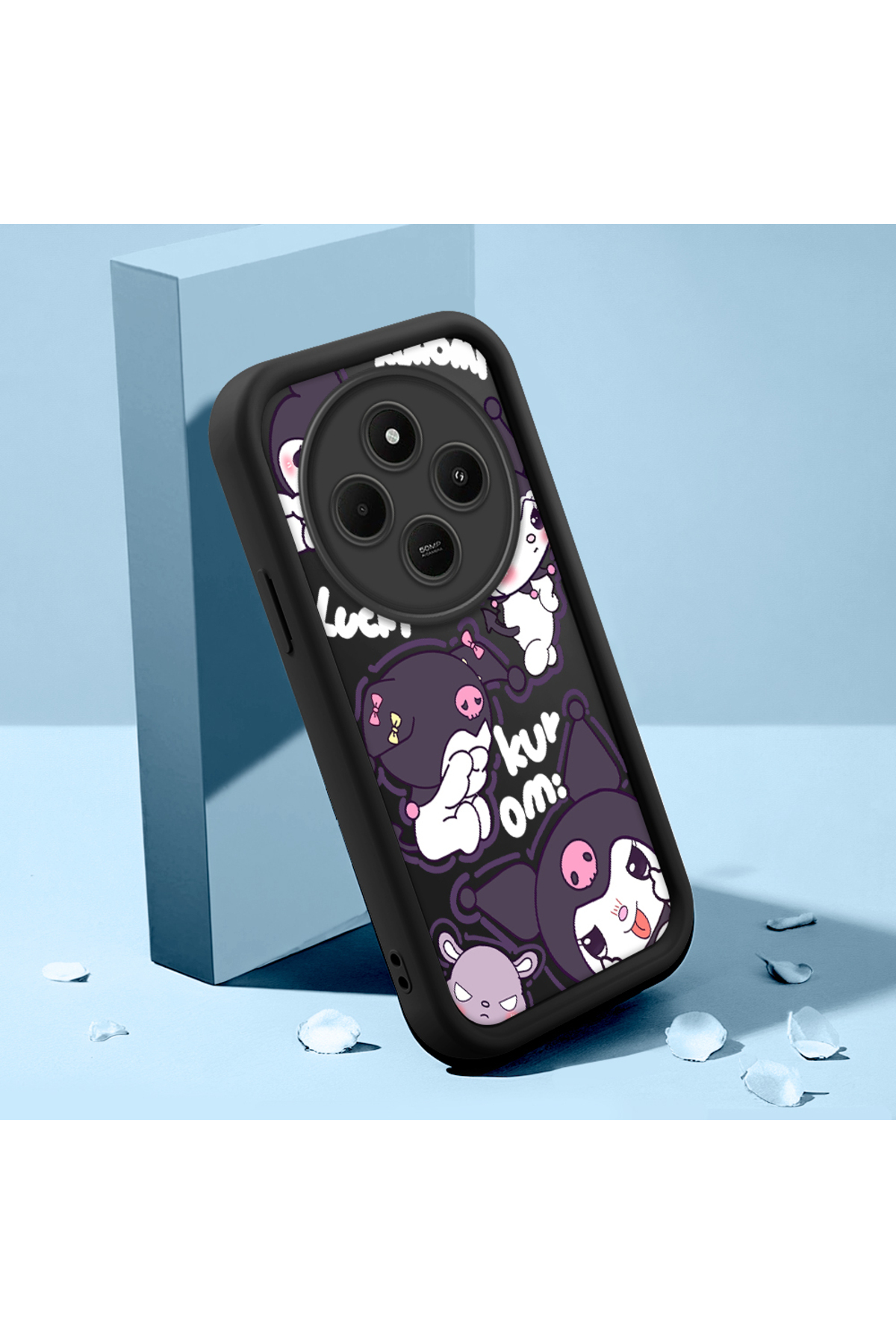 Xiaomi Redmi 14c Compatible Black Silicone Animation Pattern High Impact Protection Phone Case