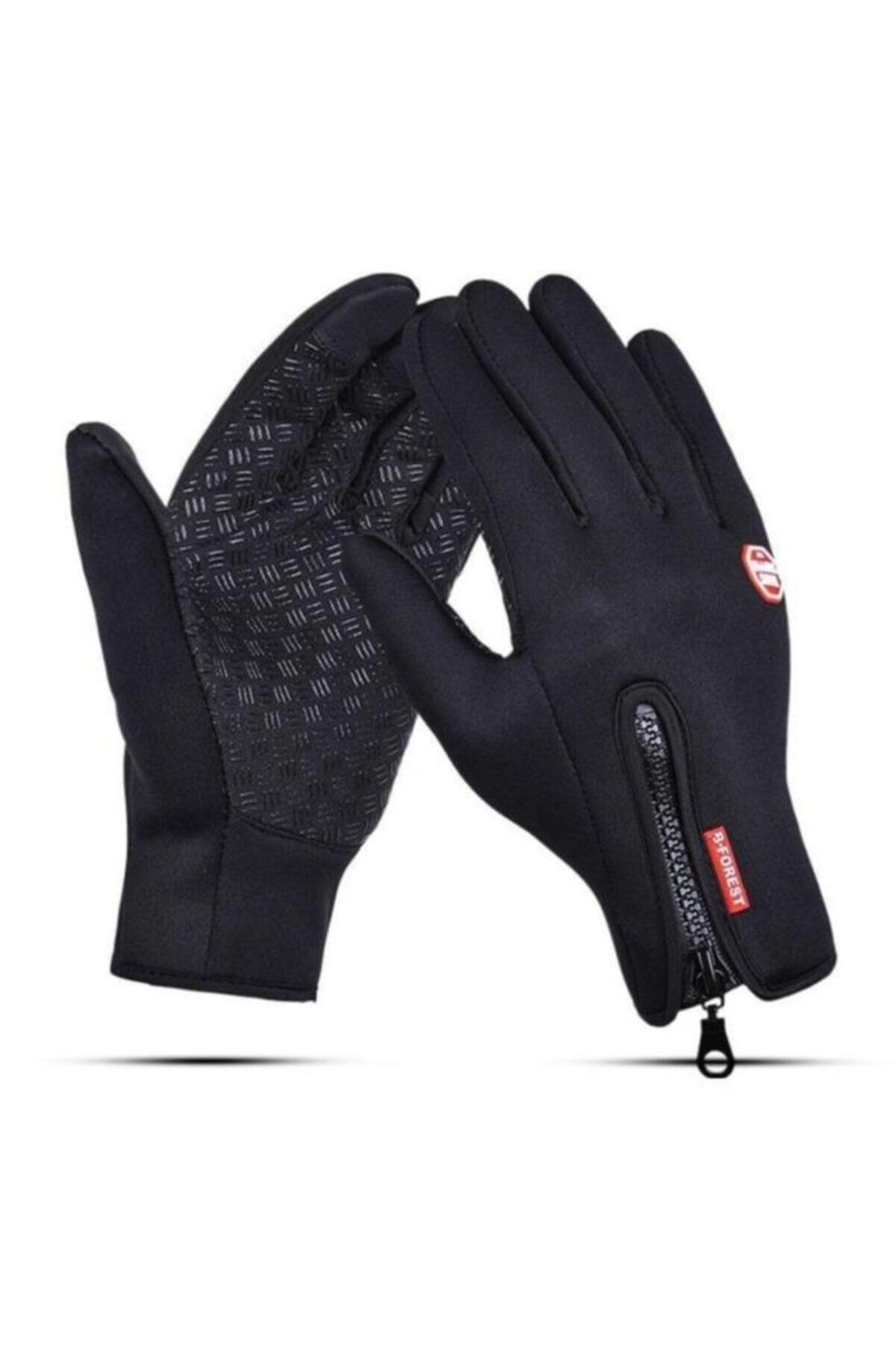 polo single  Dokunmatik Rüzgar Geçirmez Kaymaz Unisex Eldiven Siyah L