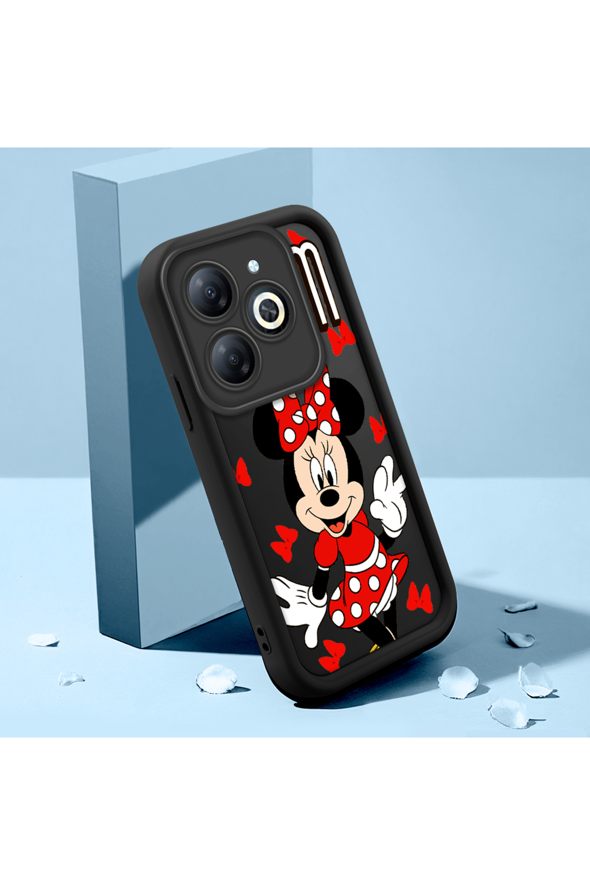 Black Silicone Shockproof Phone Case with Tecno Spark 20/20C Compatible Cartoon Pattern