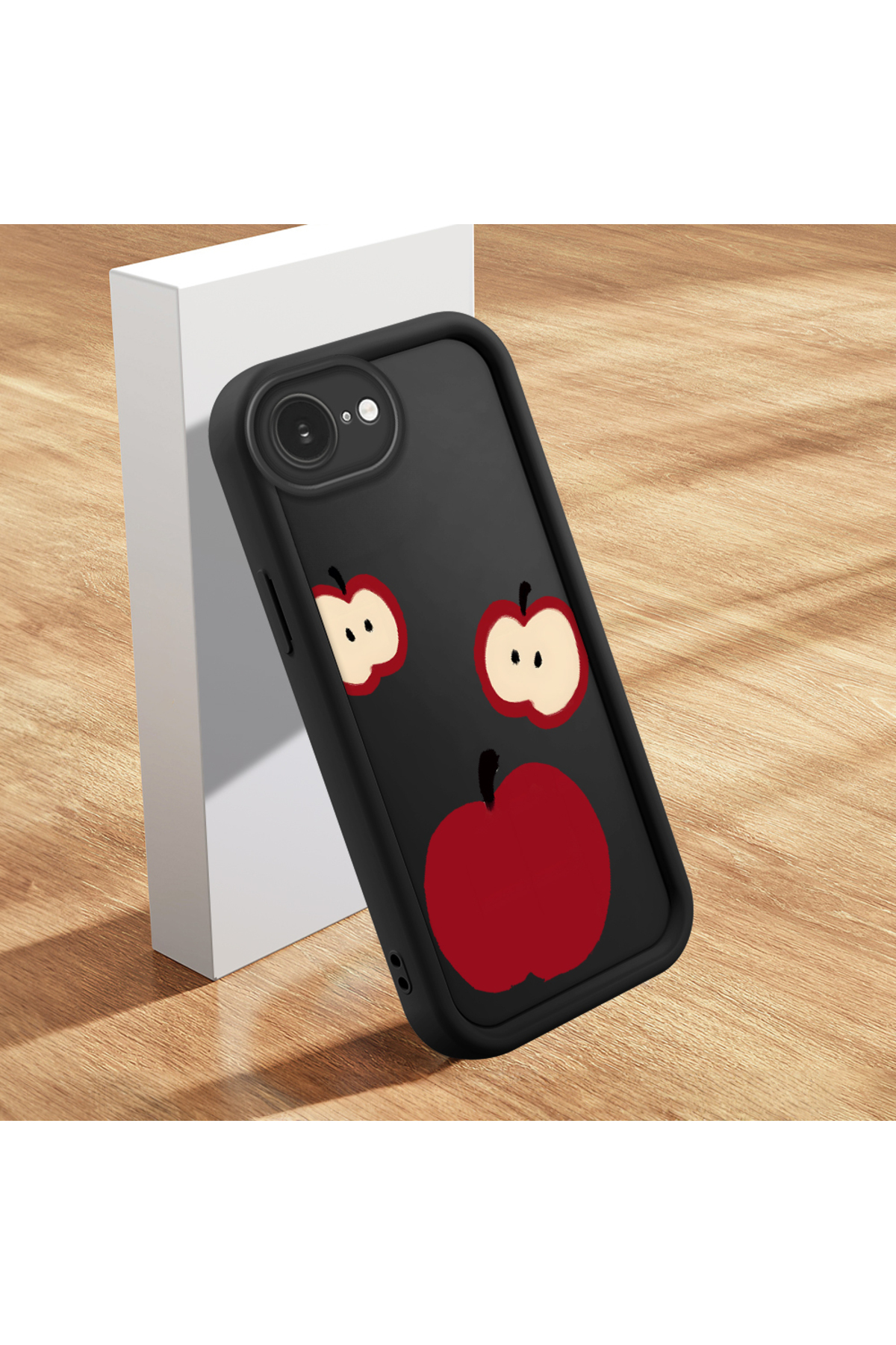black Silicone Fun Pattern Shock Absorbing Phone Case for iPhone 16e