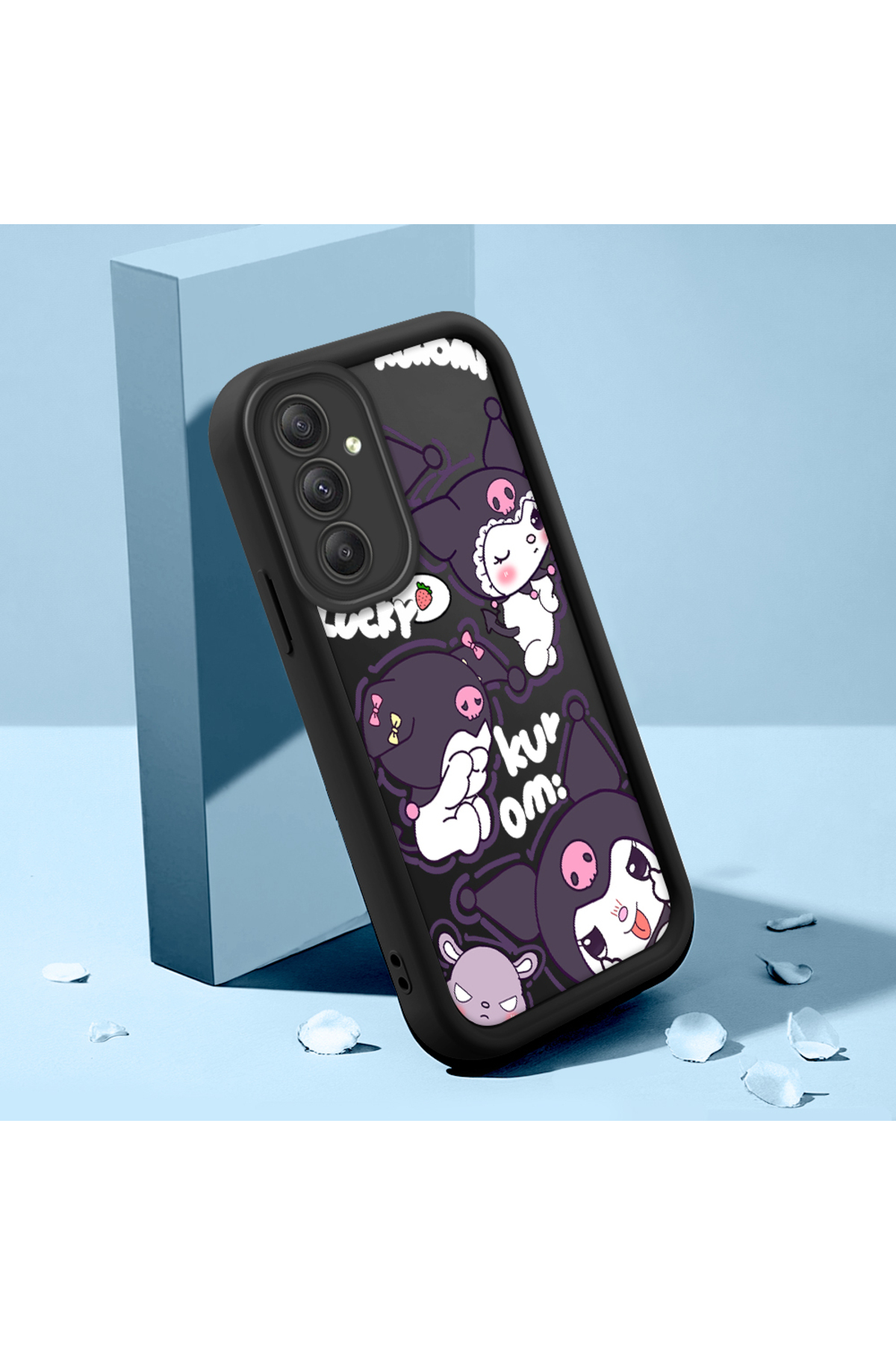 Samsung Galaxy A34 5G Compatible Black Silicone Animation Pattern High Impact Protection Phone Case