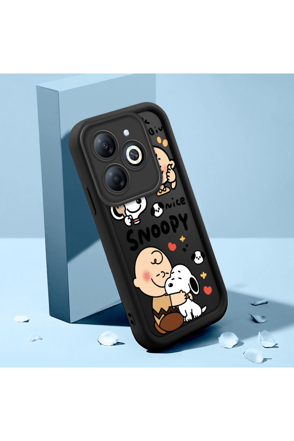 Infinix Smart 8/8 Pro Compatible Black Silicone Cartoon Case Impact Protection