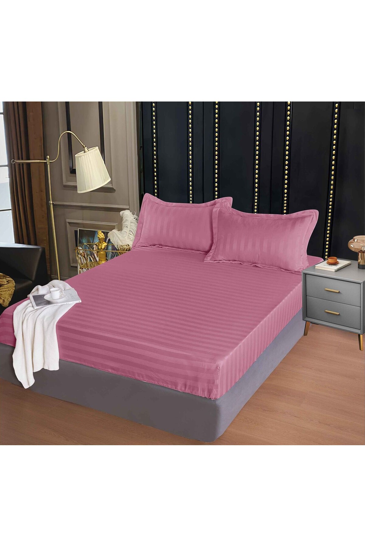 Primavara Set Husă De Pat Damasc 160x200 + 2 Fețe De Pernă 55x60 - One Size