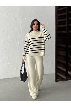 Elysia butik Çizgili triko alt üst