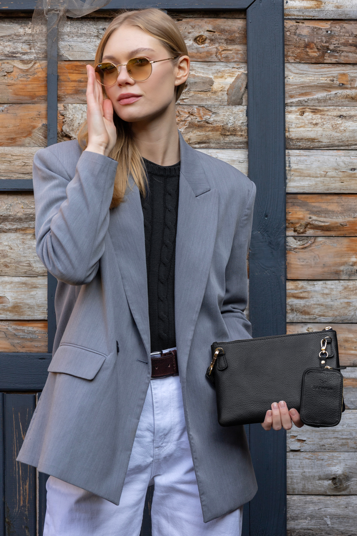 Daphmin Carry Clutch - Kadın Hakiki Deri Omuz Askılı Portföy/Çapraz Çanta görsel 7