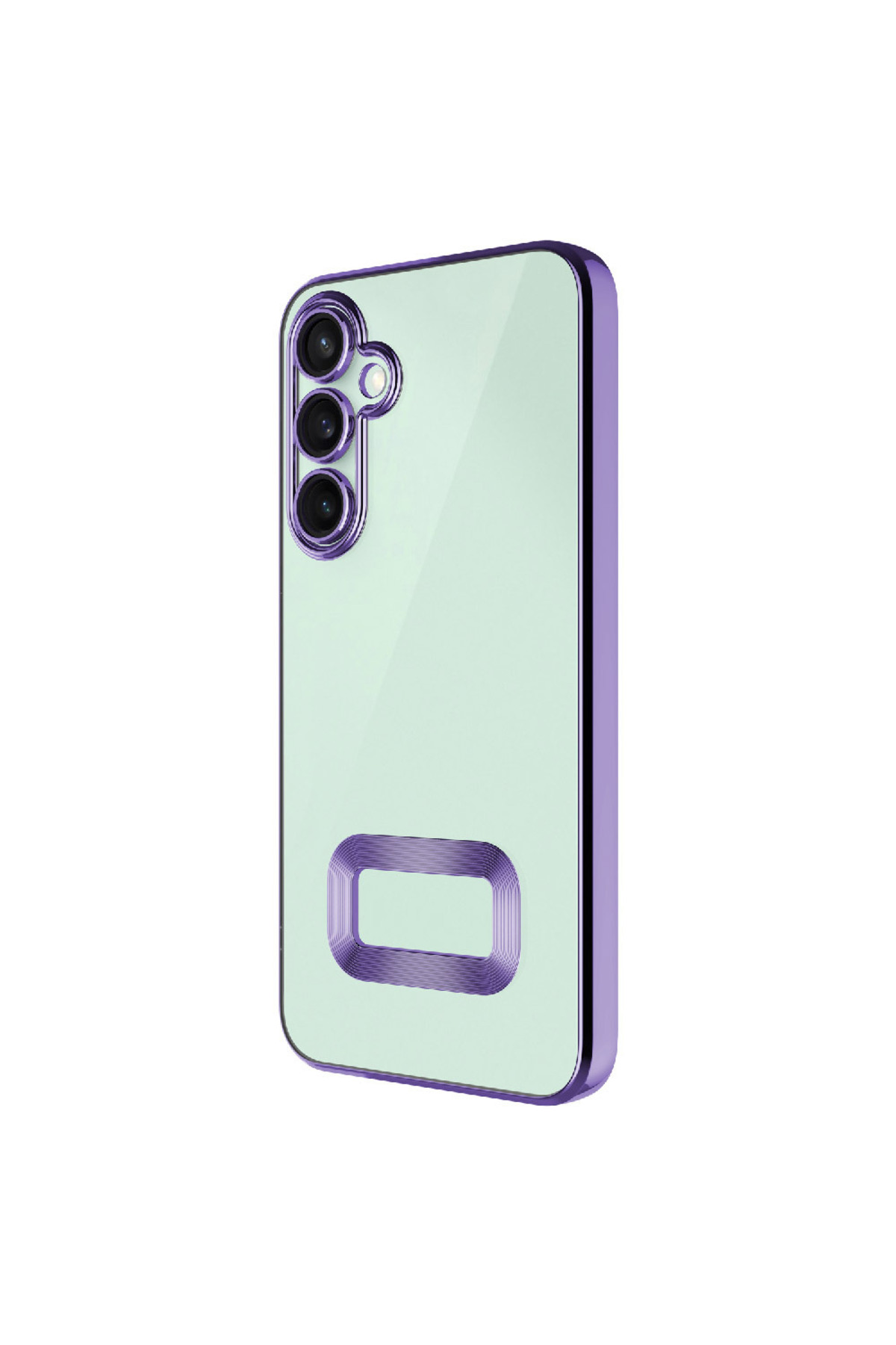 Galaxy S24 FE Kılıf Kamera Korumalı Logo Gösteren TCMK Omega Kapak - Lila